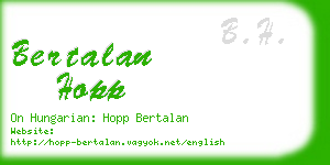 bertalan hopp business card
